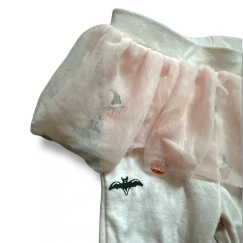 Pink Halloween Tutu Leggings Combo Carters Girls Size 3 Months Pumpkins Ghosts